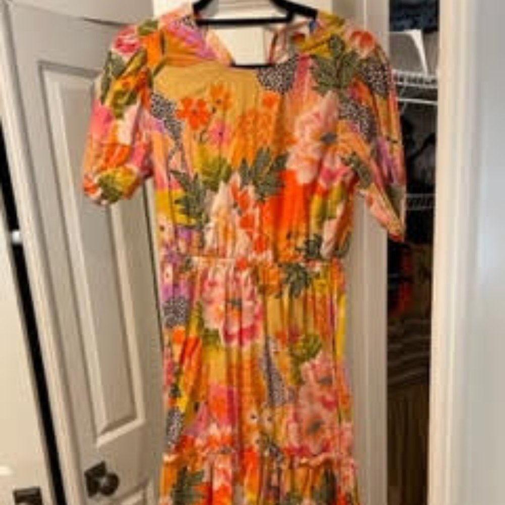Farm Rio for Anthropologie Short Sleeved Midi Dress